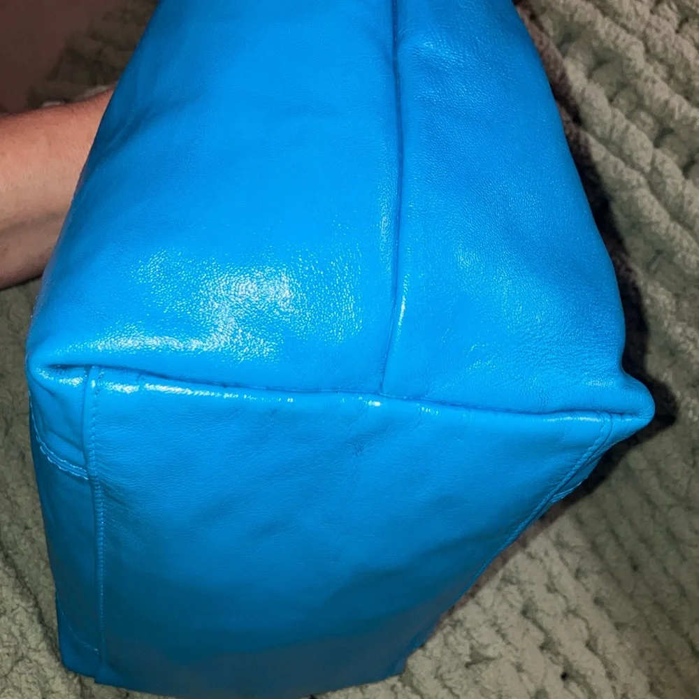 Longchamp Le Pliage Cuir Blue all leather tote bag - Picture 10 of 16